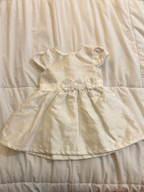 Infant Girls “Carter's” Cream Floral Waist Party Dress